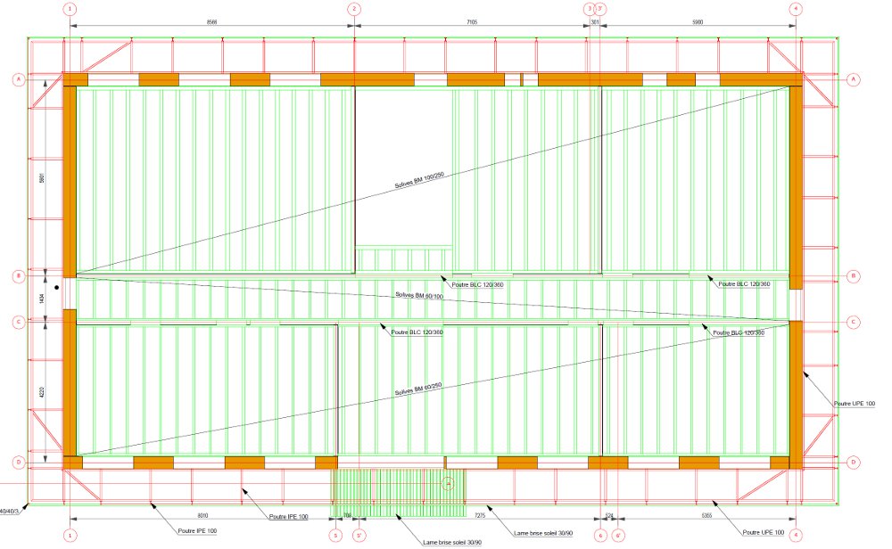 Plan structure plancher intermédiaire